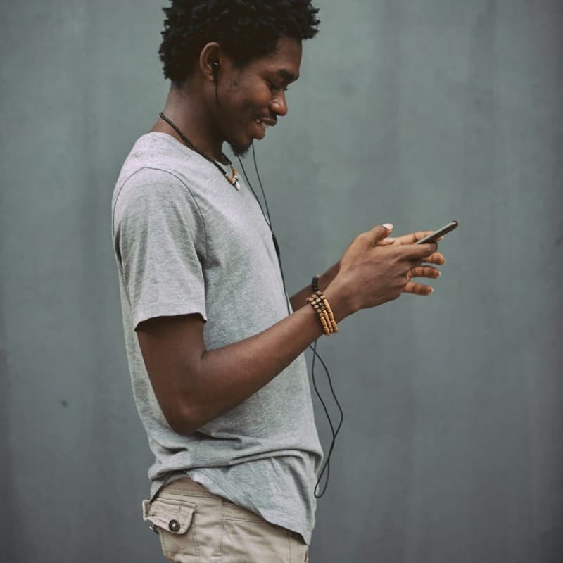 Person enjoying Aurra on their phone